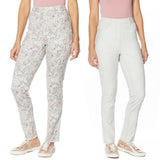 DG2 by Diane Gilman Women's Plus Size Reversible Twill Pull On Skinny Jeans