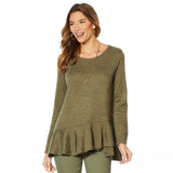 DG2 by Diane Gilman Women's Plus Size Crossover Peplum Top