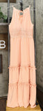 Curations Women's Sleeveless Maxi Dress With Lace Trim