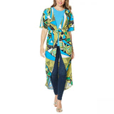 IMAN Women's City Chic Printed Empire Waist Duster