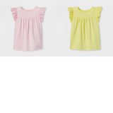 Cat & Jack Toddler Girls' Eyelet Short Sleeve T-Shirt