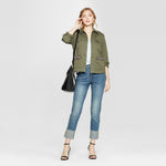 A New Day Women's Military Jacket with Pocket Beading