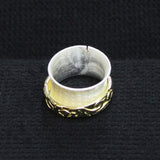 Katherine Winters Sterling Silver And Gold Plated Flower Spinner Ring 6
