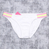 Xhilaration Women's Striped Side Tab Ribbed Hipster Bikini Bottom