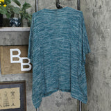 LOGO by Lori Goldstein Striated Sweater Knit Shrug & Tank Twinset Mystic Teal XL