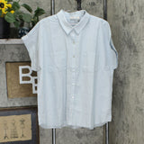 NWT LOGO By Lori Goldstein Woven Button Down Blouse. A352018 X-Large