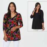 Attitudes by Renee Plus Size Reversible Como Knit Tunic Top