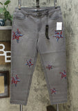 DG2 by Diane Gilman Women's Virtual Stretch Embroidered Star Jeans