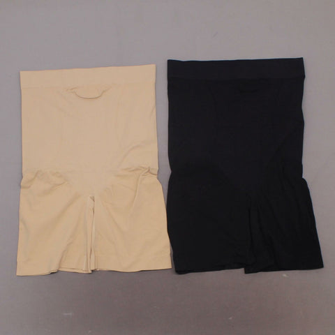 Rhonda Shear 2 Pack Medium Support Longline Smoothing Shorts Black/ Nude 2XL