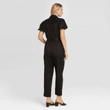 Who What Wear Women's Puff Short Sleeve Collared Jumpsuit