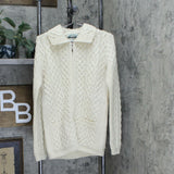 Aran Crafts Women's Zip Front Cable Knit Sweater Cardigan. A342709