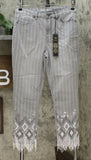 DG2 by Diane Gilman Women's Classic Stretch Embroidered Jean With Bead Fringe
