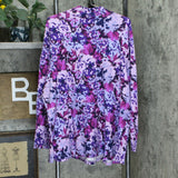 Isaac Mizrahi Live! Women's Plus Peony Bouquet Mock Neck Peplum Top