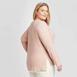 Ava & Viv Women's Plus Size Long Sleeve V-Neck Rib-Knit Top
