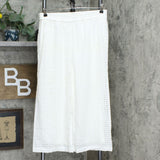 WynneLayers Women's Lined Eyelet Pull On Crop Pants Cloud White Medium