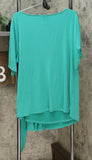 IMAN Women's Plus Size Global Chic Luxury Resort Short Sleeve Knot-Front Top