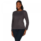 Denim & Co. Women's Plus Size Chenille Fleece Long-Sleeve Sweatshirt