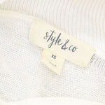 Style & Co Long Sleeve Keyhole Neck Tunic Sweater Winter White XS