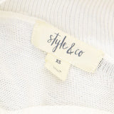 Style & Co Long Sleeve Keyhole Neck Tunic Sweater Winter White XS
