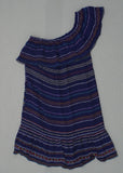 Xhilaration Women's One Shoulder Shift Dress Blue Stripe XS