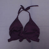 Kona Sol Women's Faux Wrap Halter Bikini Top Burgundy XL