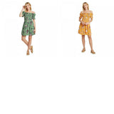 Xhilaration Women's Floral Print Short Sleeve Smocked Top Dress