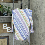 Susan Graver Women's Printed Sweater Knit Top With Ruched Side Ties