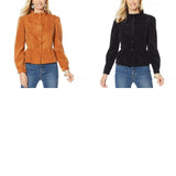 LaBellum by Hillary Scott Women's Ruffle Trim Peplum Corduroy Jacket