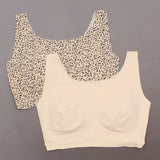 Rhonda Shear Women's Plus Size 2 Pack Solid And Print Invisible Body Bras