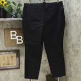 Denim & Co. Plus Size Double Weave Straight Leg Ankle Pants Black 18W