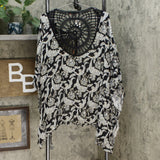 Colleen Lopez Women's Crochet Inset Kimono Topper