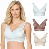 Rhonda Shear 3 Pack Betty Pin Up Bras With Pads And Back Closure