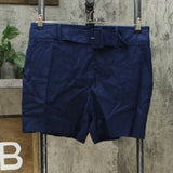 NWT INC International Concepts Womens Pull-On Linen Belted Shorts. 100097651 L
