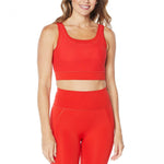 WVVY Power Mesh Overlay Sports Bra with Removable Pads Red Plus 2X