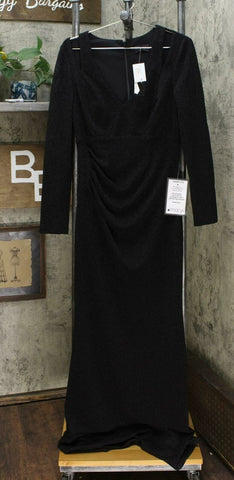 X by Xscape Women's Glitter Cutout Shoulder Gown Black 12