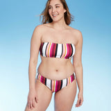 Kona Sol Women's Vertical Stripe Medium Coverage Hipster Bikini Bottom