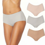 Rhonda Shear Women's 3 Pack Invisible Body Brief Panties