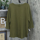 NWT Isaac Mizrahi Live! Essentials Pima Cotton 3/4 Sleeve Top. A300290 XS