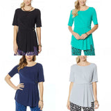 IMAN Women's Global Chic Luxury Resort Short Sleeve Knot Front Top