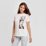 Frida Kahlo Women's Short Sleeve Graphic T-Shirt (Juniors') Cream Ivory L