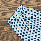 JM Collection Petite Geo Half Button Placket Pleat Back Blouse