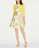 Jessica Howard Women's Petite Shrug Cardigan Sweater Yellow 14P