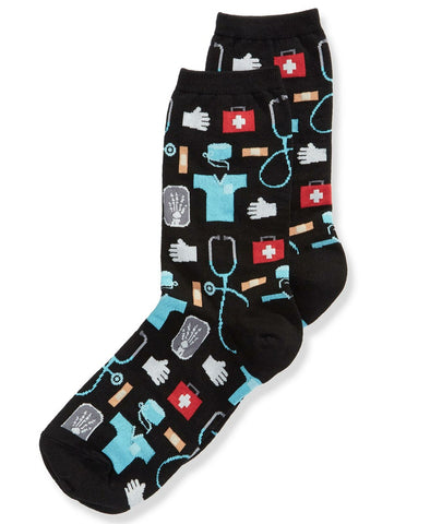 Hot Sox Women's Doctor Fashion Crew Socks. HO000262