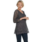 Isaac Mizrahi Live! Women's Two-Color Lace Peplum Top