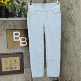 Denim & Co. Soft Stretch Smooth Waist Jeans Bleach Wash 8 Petite