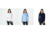 Isaac Mizrahi Live! Women's Essentials Pima Cotton Crew Neck Knit Top