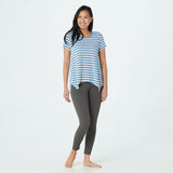 NWT Cuddl Duds Women's Softwear Stretch Hankerchief Hem T-Shirt. A373484 Large