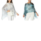 MarlaWynne WynneLayers Women's Convertible Leaf Print Chiffon Poncho