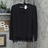 G BY GIULIANA Womens Lace Knit Top