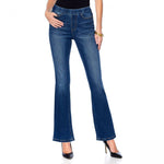 MOTTO Women's Petite Stretch Denim Pull On Boot Cut Jeans